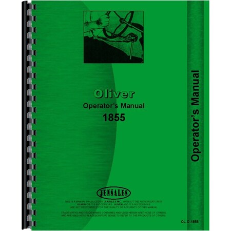 Tractor Operators Manual Fits Cockshutt / Oliver 1855